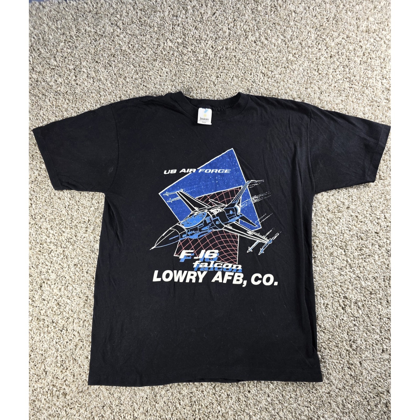 Vintage F-16 Fighter Jet Falcon Single Stitch T-Shirt Size Large Us Air Force Us